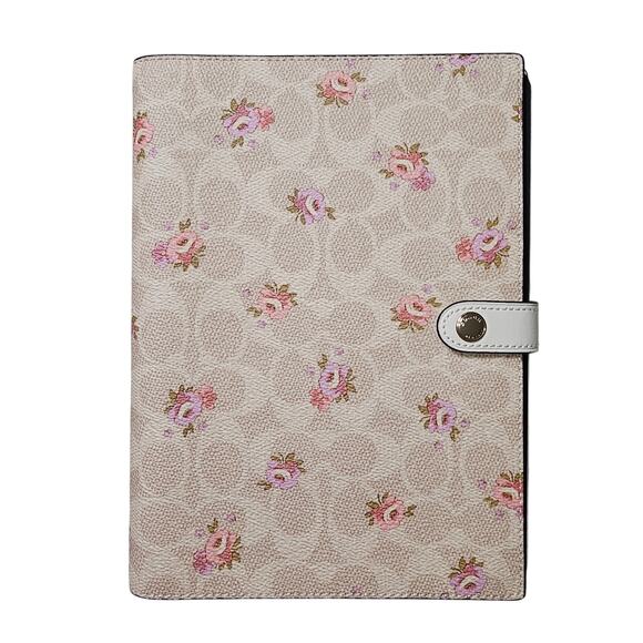 NEW Coach Signature Floral Notebook Cover with Refillable Notebook Flowers - Picture 1 of 7